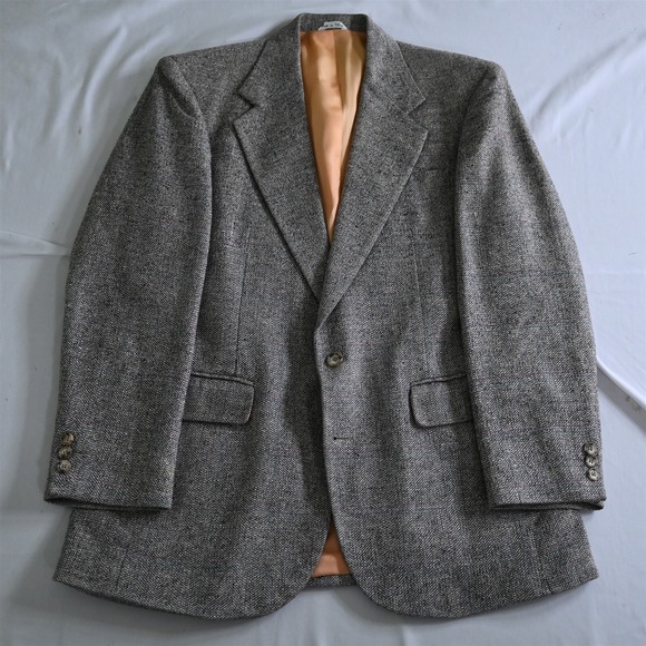 Vtg Haggar 40R‎ Multicolor Soft 100% Silk Tweed Blazer Jacket Sport Coat